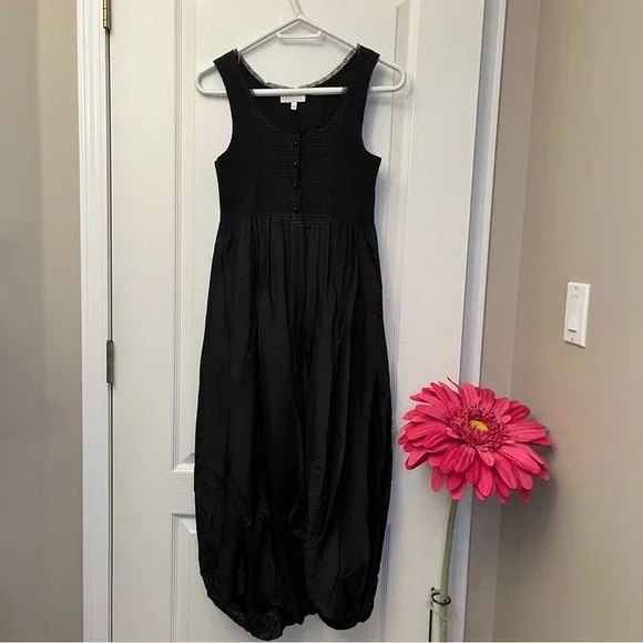 Deca De Vous a Nous Black Sleeveless Long Dress Couture France Size T2 = 8 - Picture 2 of 16